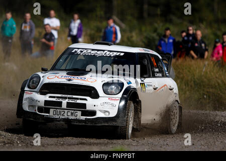 Omagh, Irland. Samstag, 22. September 2018. Alan Carmichael und Ivor Lamont (Mini WRC) Ende in der 11. Platz in der Gesamtwertung der Credit: Graham Service/Alamy leben Nachrichten Stockfoto