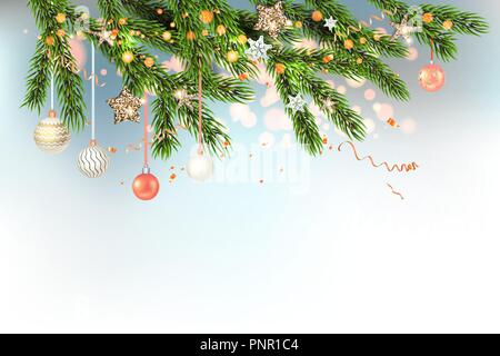 Licht Weihnachten Vorlage mit Kugeln Stock Vektor