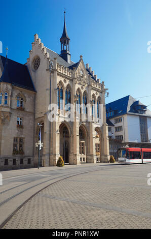 Erfurt Rathaus in der Fischmarkt, ein historischer Teil von Erfurt, Thüringen, Deutschland, mit Platz für Ihren Text Stockfoto