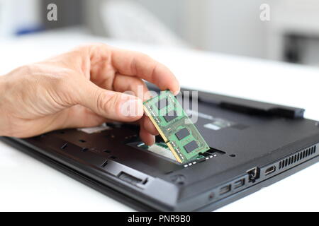Ein RAM-Speicher Notebook oder Laptop Upgrade Stockfoto