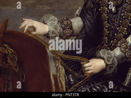 LA REINA MARGARITA DE ÖSTERREICH A CABALLO - las mejores DE LAS MANOS DE LA REINA - 1628-1635 - OLEO/LIENZO - BARROCO - ESPAÑOL - NP 1177 - CONJUNTO13530. Autor: VELAZQUEZ, Diego. Lage: Museo del Prado - PINTURA. MADRID. Spanien. Stockfoto