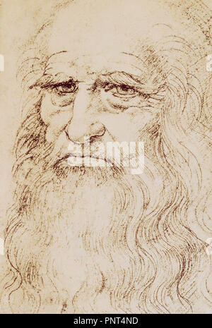 AUTORRETRATO (1452/1519). Autor: LEONARDO DA VINCI. Lage: Königliche Bibliothek. TURIN. ITALIA. Stockfoto