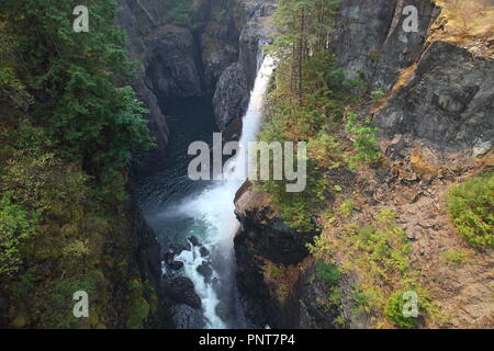 Elk Falls in der Nähe von Campbell River, Vancouver Island, BC, Kanada Stockfoto