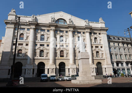 Mailand, Italien - 21 September 2018 ​: Piazza Affari borsa Milano Stockfoto