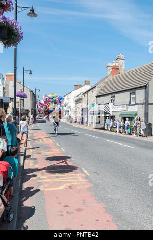 Abergele Karneval und Schicksal 14. Juli 2018 an der Küste von Nordwales Stockfoto