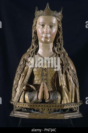 BUSTO RELICARIO DE SANTA ALBINA O SANTA URSULA - 1525-1530 - ESCUELA FLAMENCA. Lage: Museo Diocesano DE ARTE SACRO. VITORIA. ALAVA. Spanien. Stockfoto