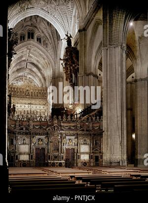 TRASCORO DE LA CATEDRAL DE SEVILLA - SIGLO XVII. Autor: ZUMARRAGA, MIGUEL. Lage: CATEDRAL - Interieur. Sevilla. Sevilla. Spanien. Stockfoto