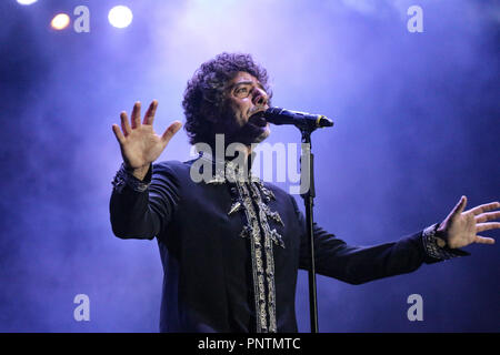 Max Gazzè im Konzert in Matera, der Europäischen Kulturhauptstadt 2019, während der drei Tage der Materadio (Foto von Cosimo Martemucci/Pacific Press) Stockfoto