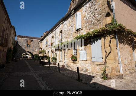 Monpazier Dordogne Frankreich Stockfoto