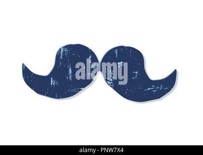 Texturierte Schnurrbart auf weißem Hintergrund. Vector Illustration. Stock Vektor