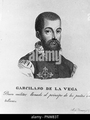 GARCILASO DE LA VEGA - 1501/1536 - POETA RENACENTISTA. Autor: XAXARS MAS/MAS DE XAXARS. Lage: Biblioteca Nacional - coleccion. MADRID. Stockfoto