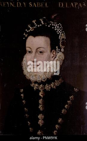 RETRATO DE ISABEL DE VALOIS (1546-1568) - ISABEL DE LA PAZ - TERCERA ESPOSA DE FELIPE II - SIGLO XVI. Autor: ANONIMO SIGLO XVI. Lage: MUSEO HOSPITAL DE SANTA CRUZ. Toledo. Spanien. Stockfoto