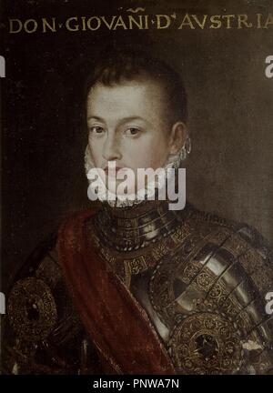 RETRATO DE DON JUAN DE AUSTRIA (1545-1578) - NATÜRLICHE HIJO DE CARLOS V Y BARBARA BLOMBERG - SIGLO XVI. Stockfoto