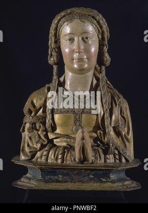 BUSTO RELICARIO - 1525-1530 - ESCUELA FLAMENCA. Lage: Museo Diocesano DE ARTE SACRO. VITORIA. ALAVA. Spanien. Stockfoto