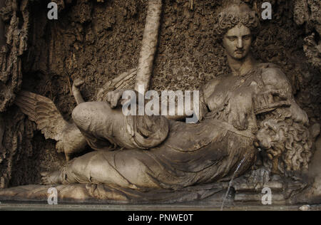 Die Quattro Fontane (die vier Brunnen).1588-1593. Die Goddes Juno, das Symbol der Strenghth von Domenico Fontana (1543-1607). Rom, Italien. Stockfoto