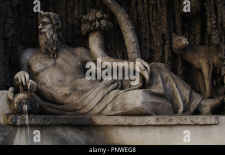 Die Quattro Fontane (die vier Brunnen).1588-1593. Der Tiber von Domenico Fontana (1543-1607). Rom, Italien. Stockfoto