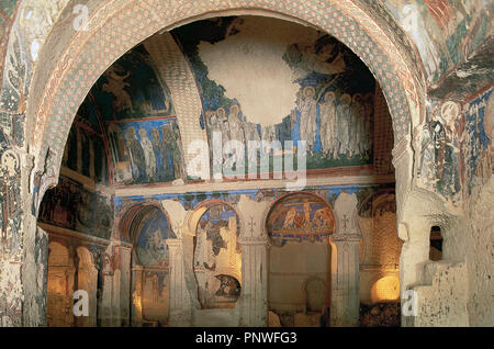 Turkei. Kirche der Schnalle (Tokali Kilise). Innenraum ist mit Fresken geschmückt. 10.-11. Jahrhundert. Göreme-Tal. Cappadocia. Stockfoto