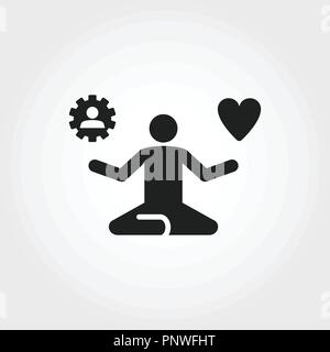 Stressmanagement Symbol. Monochrome element Abbildung. Stress Management Icon Design von Soft Skills. Web Design, Anwendungen, Software und Pri Stock Vektor