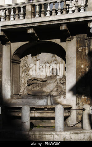 Die vier Brunnen (Quattro Fontane) 1588-1593. Der Fluss Aniene von Pietro da Cortona (1596 – 1669). Rom, Italien. Stockfoto