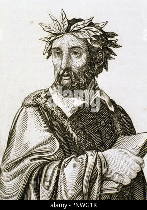 Torquato Tasso (1544-1595). Italienischer Dichter. Gravur. Stockfoto