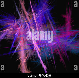 Lila blaue Linien Hintergrund. Fantasy fraktale Struktur. Digitale Kunst 3D-Rendering. Computer Generated image Stockfoto