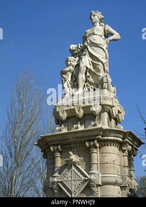 Spanien. Barcelona. Eingang-Statue von Ciutadella Park. Die Marine, 1886. Katalanischen Jugendstil. Stockfoto