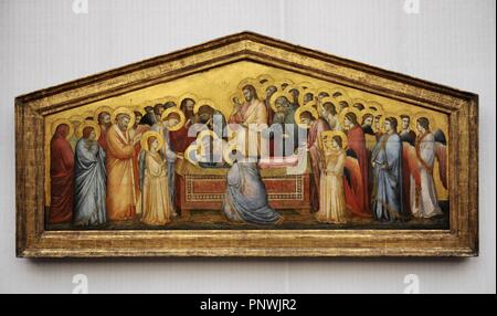 Giotto di Bondone (1267-1337). Italienischer Maler. Die Grablegung Mariens, c.1310. Gemaldegalerie. Berlin. Deutschland. Stockfoto