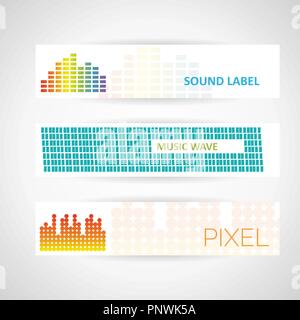 Puls Music Player. Audio bunte Welle Logo. Vektor equalizer Element. Isolierte design Symbol. Stock Vektor