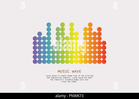 Puls Music Player. Audio bunte Welle Logo. Vektor equalizer Element. Isolierte design Symbol. Stock Vektor