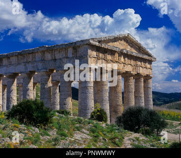 Die griechischen Tempel von Segesta - 5. vorchristlichen Jahrhundert. Sizilien. Italien. Europa Stockfoto