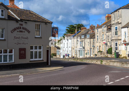 Isle of Portland Dorf easton High Street, Gärten, Memorial, in der Nähe von Weymouth, Dorset, England, Großbritannien Stockfoto