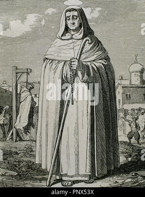 Saint Peter Armengol (1238-1304). Spanisch Mercedary Mönch. Gravur. Stockfoto