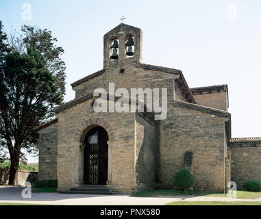 Spanien. Asturien. Oviedo. San Julian de los Prados, auch als Santullano bekannt. Pre-Ramirense Kirche vom Anfang des 9. Jahrhunderts. Stockfoto