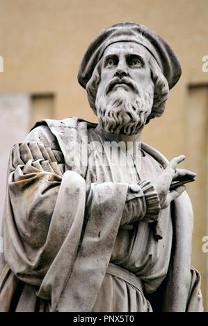 Parmigianino (Francesco Mazzola) (1503-1540). Italienischer Maler. Statue von Giovanni Chierici. Parma. Italien. Stockfoto