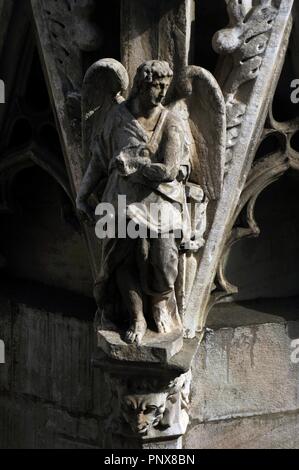 Italien. Mailand. Kathedrale. Gothic. 14. Jahrhundert. Von außen. Detail. Engel. Stockfoto