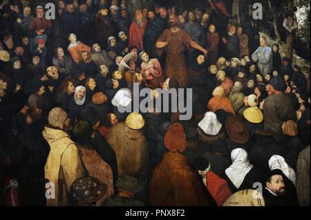Pieter Brueghel der Ältere (c.1525-1569). Flämische Maler. Die Predigt des Heiligen Johannes des Täufers. Detail. Museum der Bildenden Künste Budapest. Ungarn. Stockfoto