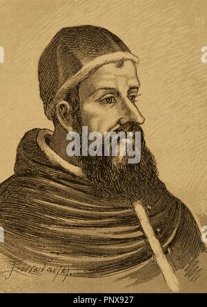 Clemens VII. (1478-1534). Italienisch-Papst. Kupferstich von John Serra Pausas in der Geschichte Spaniens, 1882. Stockfoto