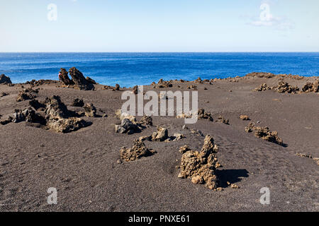 Vulkanische Seascape in La Palma, Kanarische Insel Stockfoto