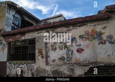 Rostro... Murales y pinturas de la calle keine reeleccion en la colonia Centro de Hermosillo. Stockfoto