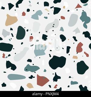 Naturalistische Marmorboden, mit Granit, Quarz, Glas, Calcit, Dolomit. Nahtlose Muster. Vector Illustration Stock Vektor