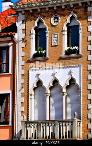 Dekorative Windows Mestre Venedig Italien Stockfoto