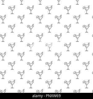 Einzigartige digitale Cocktails nahtlose Muster mit verschiedenen Symbolen und Zeichen auf weißem Hintergrund flachbild Abbildung Stockfoto