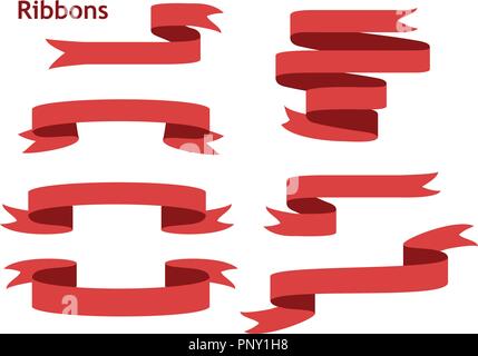 Blue Ribbon Banner gesetzt. Auf weissem Hintergrund Stock Vektor