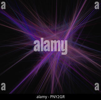 Lila blaue Linien Hintergrund. Fantasy fraktale Struktur. Digitale Kunst 3D-Rendering. Computer Generated image Stockfoto