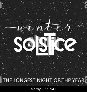 Winter solstice Schriftzug. Elemente für Einladungen, Poster, Grußkarten Stock Vektor