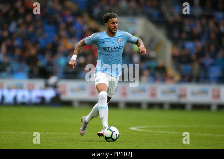 Cardiff, Großbritannien. 22 Sep, 2018. Kyle Wanderer von Manchester City in Aktion. Premier League match, Cardiff City v Manchester City an der Cardiff City Stadion am Samstag, den 22. September 2018. Dieses Bild dürfen nur für redaktionelle Zwecke verwendet werden. Nur die redaktionelle Nutzung, eine Lizenz für die gewerbliche Nutzung erforderlich. Keine Verwendung in Wetten, Spiele oder einer einzelnen Verein/Liga/player Publikationen. pic von Andrew Obstgarten/Andrew Orchard sport Fotografie/Alamy Live news Credit: Andrew Orchard sport Fotografie/Alamy leben Nachrichten Stockfoto