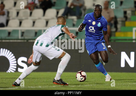 Setubal, Portugal. 22 Sep, 2018. Vincent Aboubakar des FC Porto in Aktion während der Liga Nrn. 2018/19 Fußballspiel zwischen V. Setubal vs FC Porto. Quelle: David Martins/SOPA Images/ZUMA Draht/Alamy leben Nachrichten Stockfoto