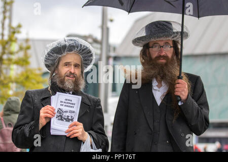 Liverpool, Merseyside. UK Wetter 23/09/2018. Sonne & Duschen begrüßen die Delegierten der Konferenz der Labour Party. Kredit; MediaWorldImages/AlamyLiveNews Stockfoto