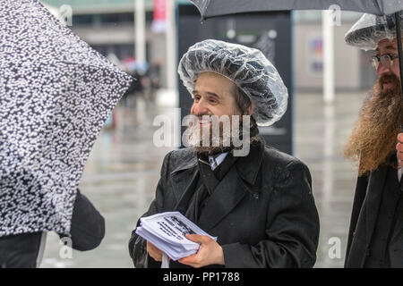 Liverpool, Merseyside. UK Wetter 23/09/2018. Sonne & Duschen begrüßen die Delegierten der Konferenz der Labour Party. Kredit; MediaWorldImages/AlamyLiveNews Stockfoto