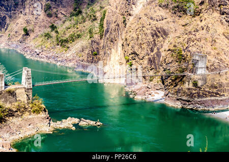 Rafting am Ganga Fluss während der Sommer in Rishikesh Stockfoto